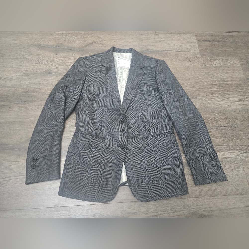 Brooks Brothers 100% Wool Buttery Soft Blazer Grey Womens Made Italy